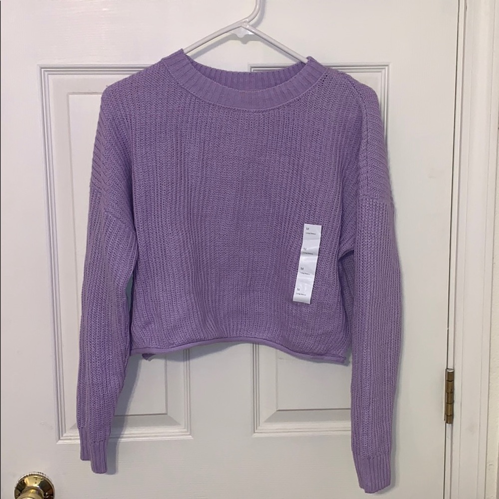 Long sleeve lavender sweater cracked from target